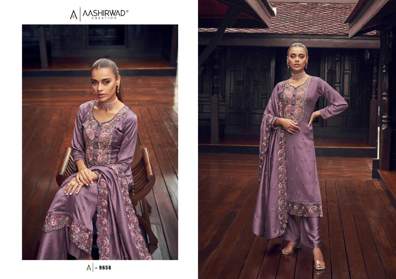 Gulkand Manya By Aashirwad Silk Salwar Suits Catalog
